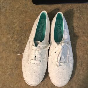 White eyelet Keds